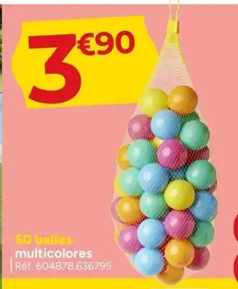 50 balles multicolores