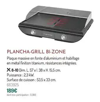 Plancha-grill bi-zone
