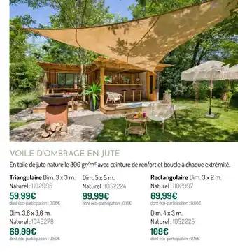 VOILE D'OMBRAGE EN JUTE