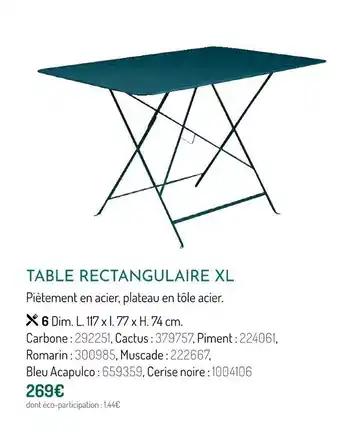 Table rectangulaire xl