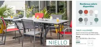 Niello Table à allonges