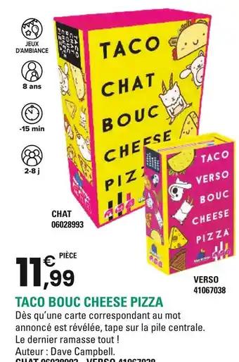 Taco bouc cheese pizza