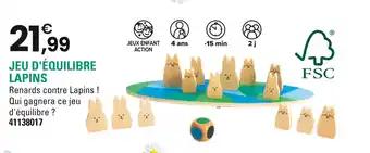 Jeu d'équilibre lapins