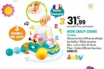 AUBY Mon crazy crabe
