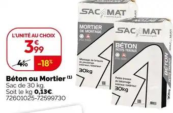SACAMAT Béton ou mortier