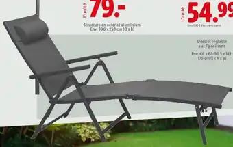Chaise longue en aluminium