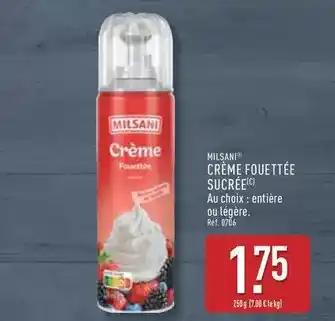 Crème fouettée sucree
