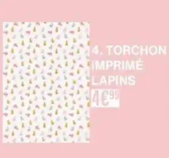 Torchon imprimé lapins