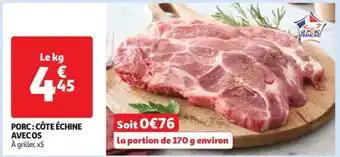Porc : Côte Échine Avec Os