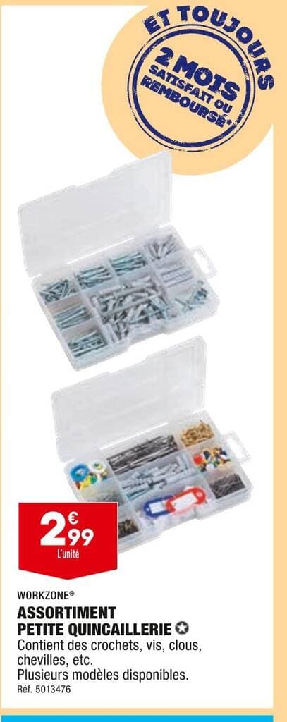 WORKZONE ASSORTIMENT PETITE QUINCAILLERIE