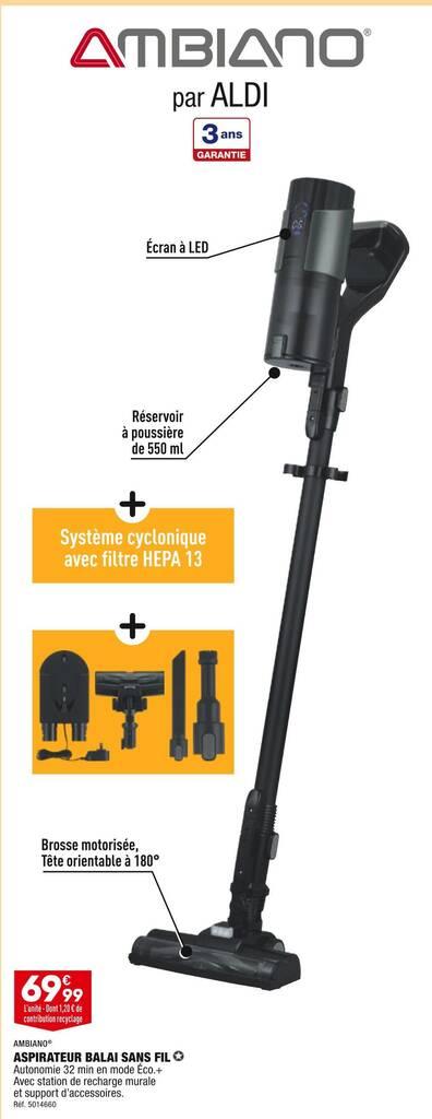 AMBIANO ASPIRATEUR BALAI SANS FIL
