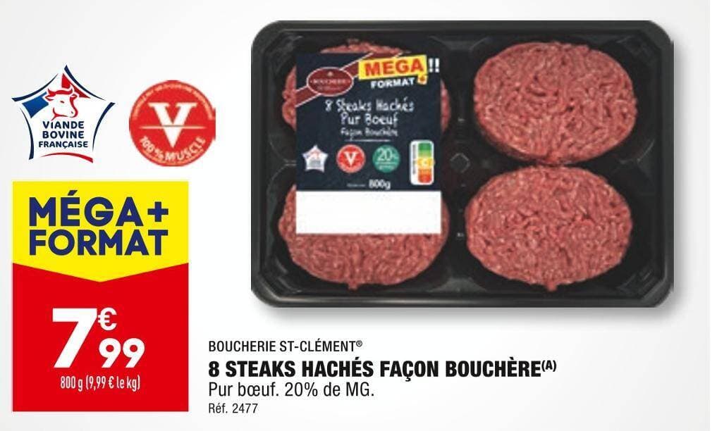 BOUCHERIE ST-CLÉMENT 8 STEAKS HACHÉS FAÇON BOUCHÈRE