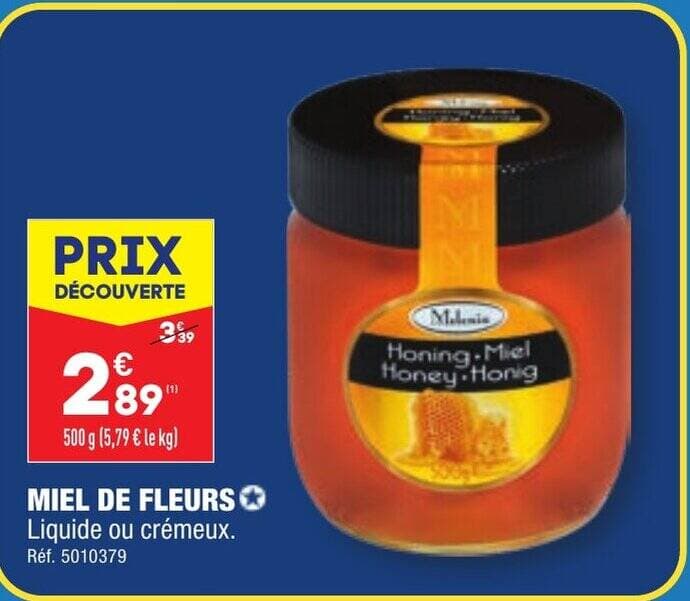 MIEL DE FLEURS Liquide ou crémeux.