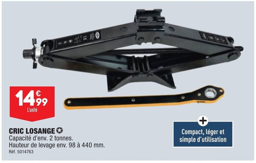 CRIC LOSANGE Capacité d'env. 2 tonnes.
