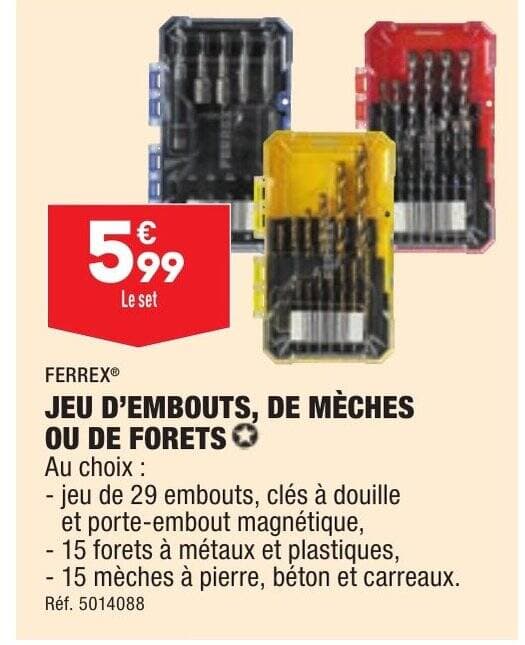 JEU D'EMBOUTS, DE MÈCHES OU DE FORETS