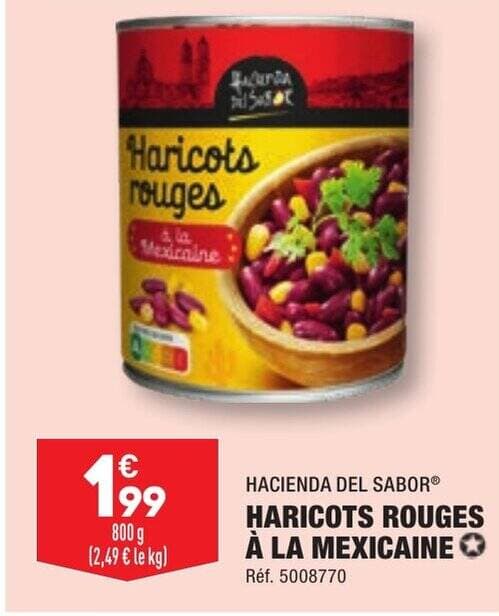 HACIENDA DEL SABORⓇ HARICOTS ROUGES À LA MEXICAINE