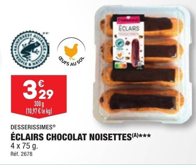 ÉCLAIRS CHOCOLAT NOISETTES(A)***