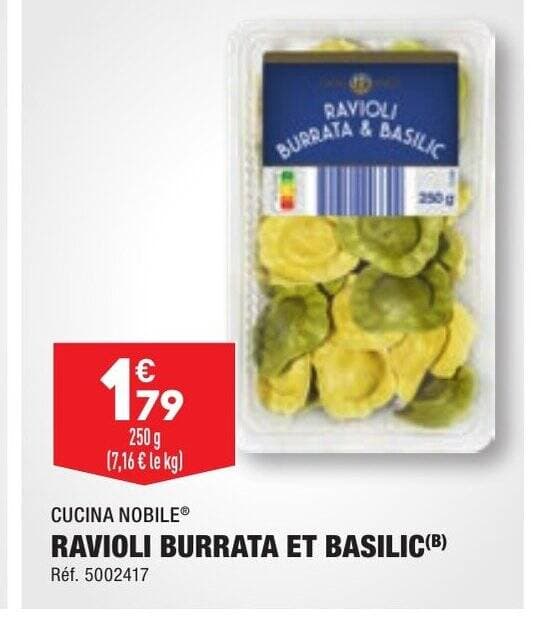 RAVIOLI BURRATA ET BASILIC(B)