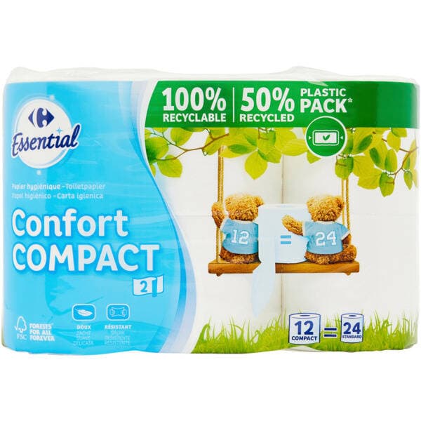 CARREFOUR ESSENTIAL Papier Toilette Compact