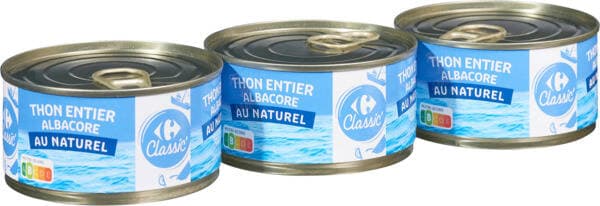CARREFOUR CLASSIC' Thon albacore entier au naturel