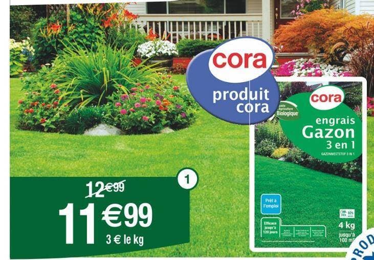 CORA Engrais 3 en 1 pour gazon