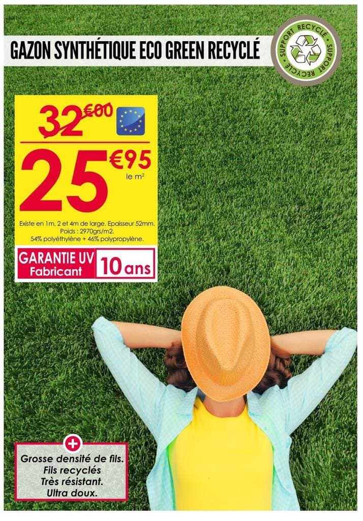 GAZON SYNTHÉTIQUE ECO GREEN RECYCLÉ