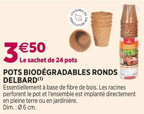 DELBARD POTS BIODÉGRADABLES RONDS