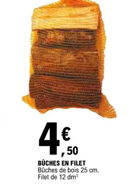 BÛCHES EN FILET Bûches de bois 25 cm. Filet de 12 dm³