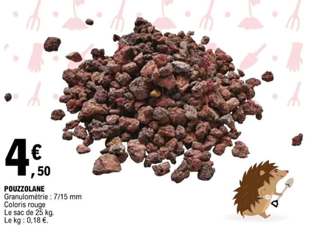 POUZZOLANE Granulométrie : 7/15 mm Coloris rouge