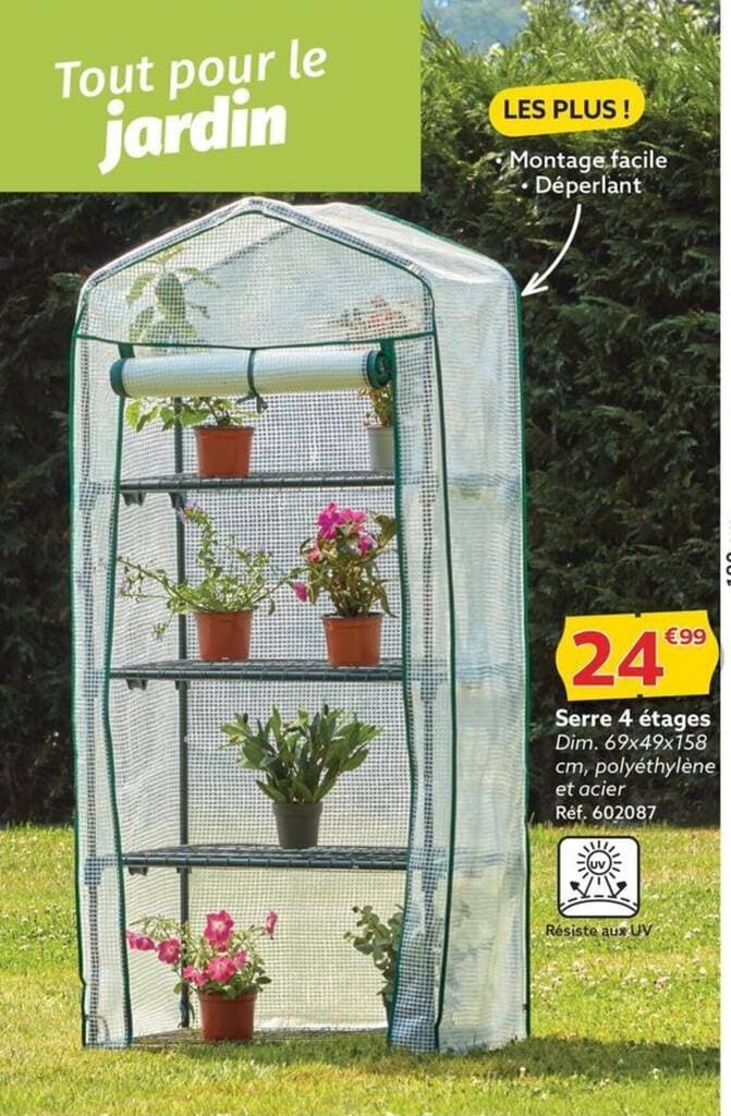 Serre 4 étages Dim. 69x49x158 cm