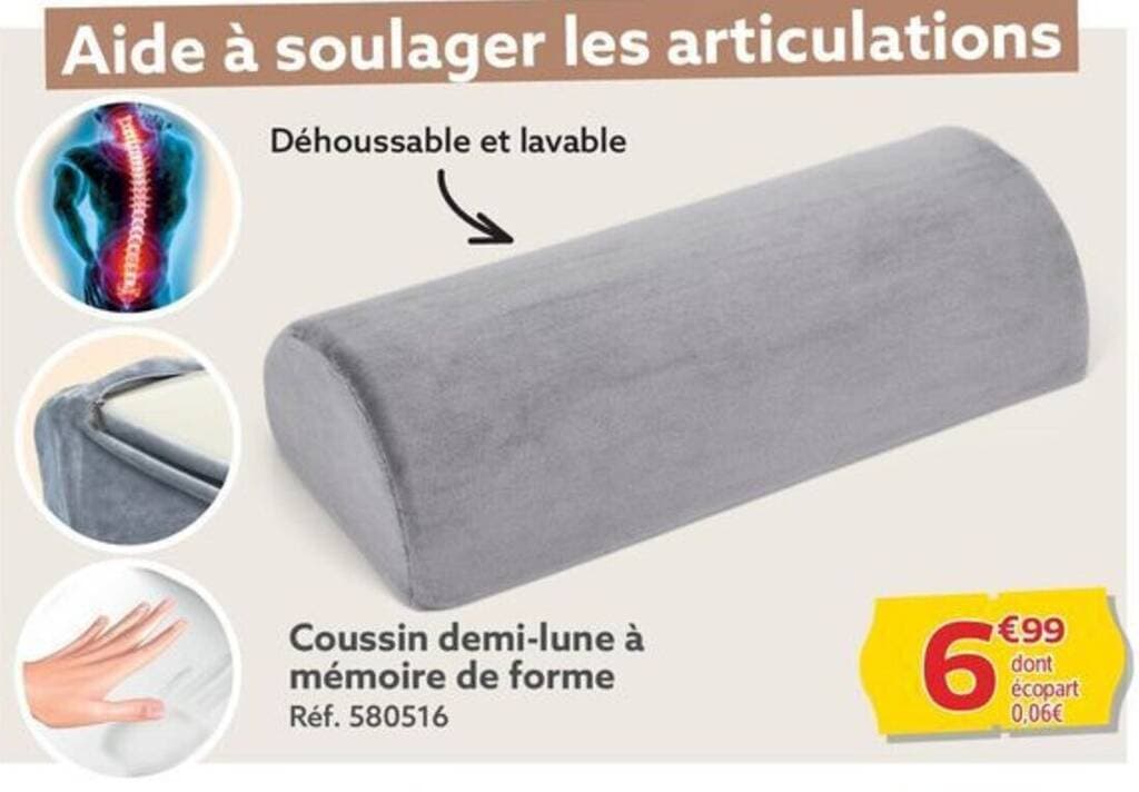 Coussin demi-lune à mémoire de forme Réf. 580516