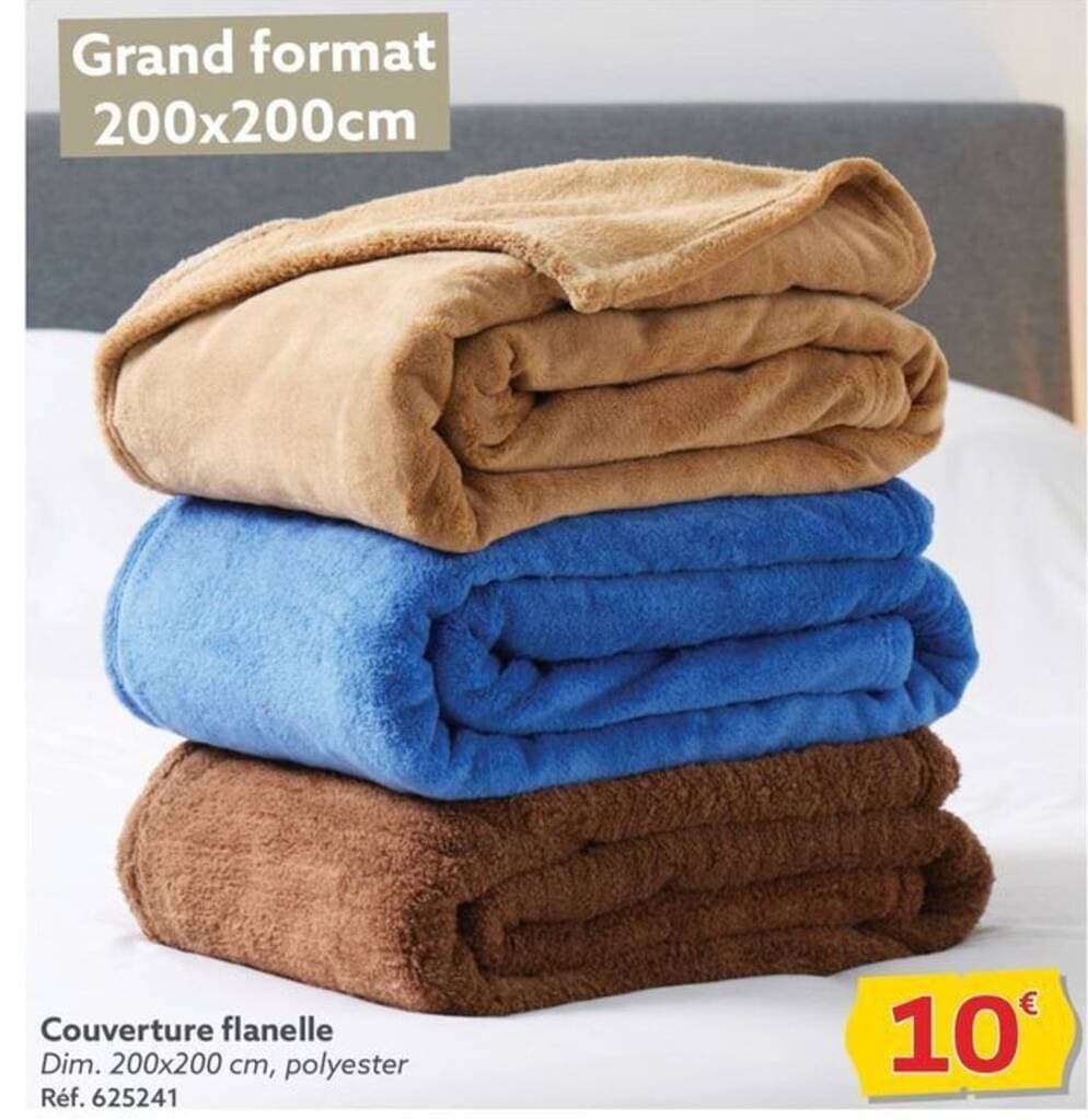 Couverture flanelle Dim. 200x200 cm, polyester Réf. 625241