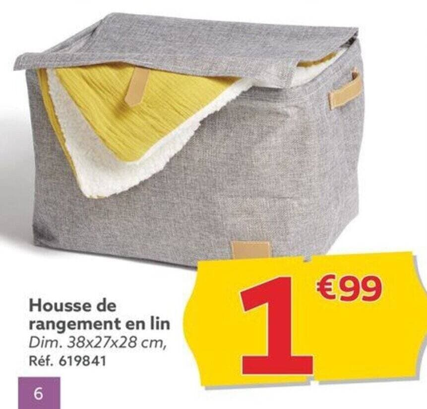 Housse de rangement en lin Dim. 38x27x28 cm, Réf. 619841