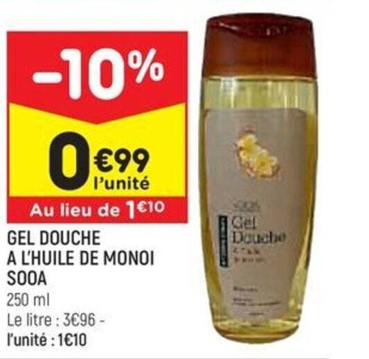 GEL DOUCHE A L'HUILE DE MONOI SOOA
