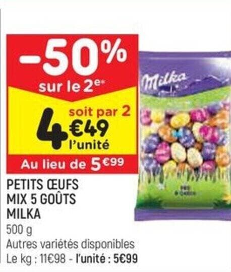 PETITS ŒUFS MIX 5 GOÛTS MILKA