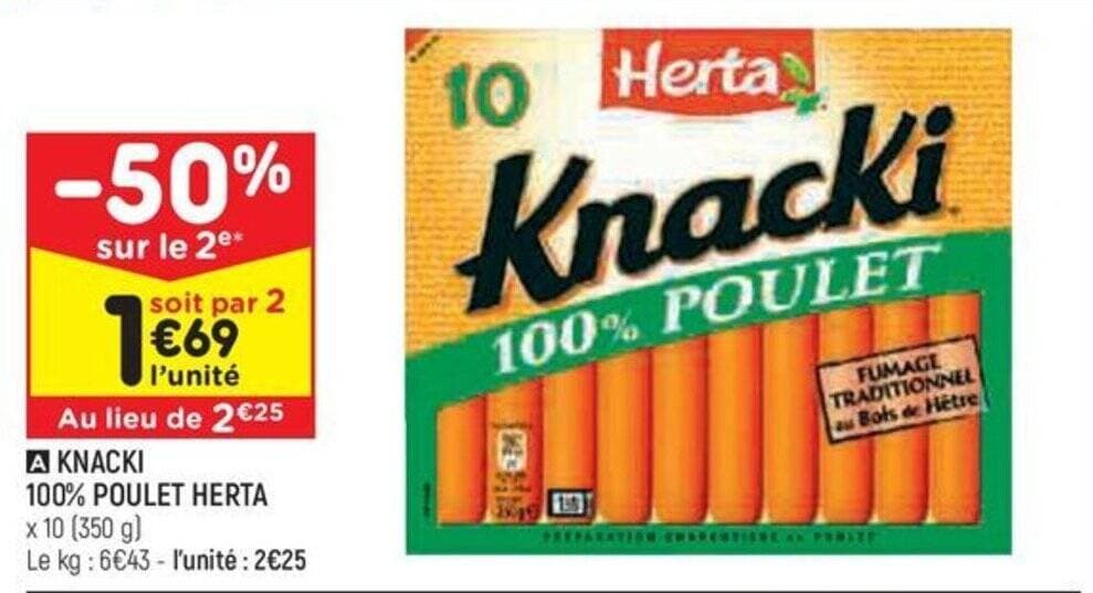 KNACKI 100% POULET HERTA