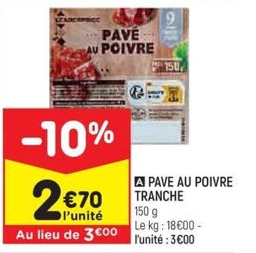 PAVE AU POIVRE TRANCHE