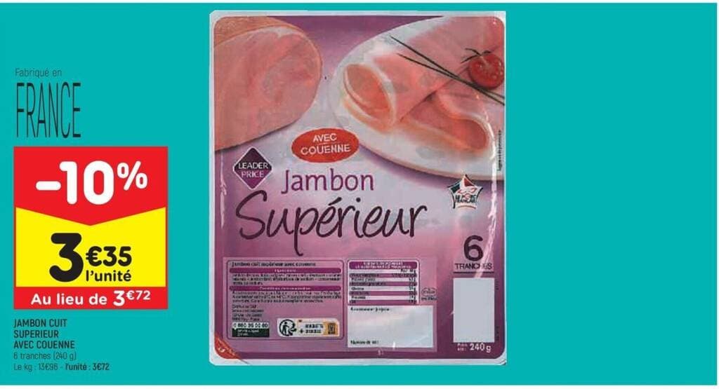 JAMBON CUIT SUPERIEUR AVEC COUENNE