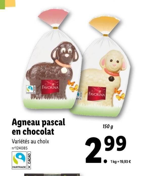 FAVORINA Agneau pascal en chocolat