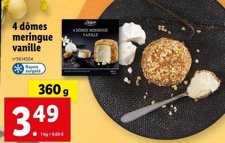 Deluxe 4 dômes meringue vanille