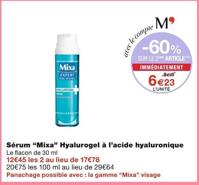 Mixa Sérum Hyalurogel à l’acide hyaluronique