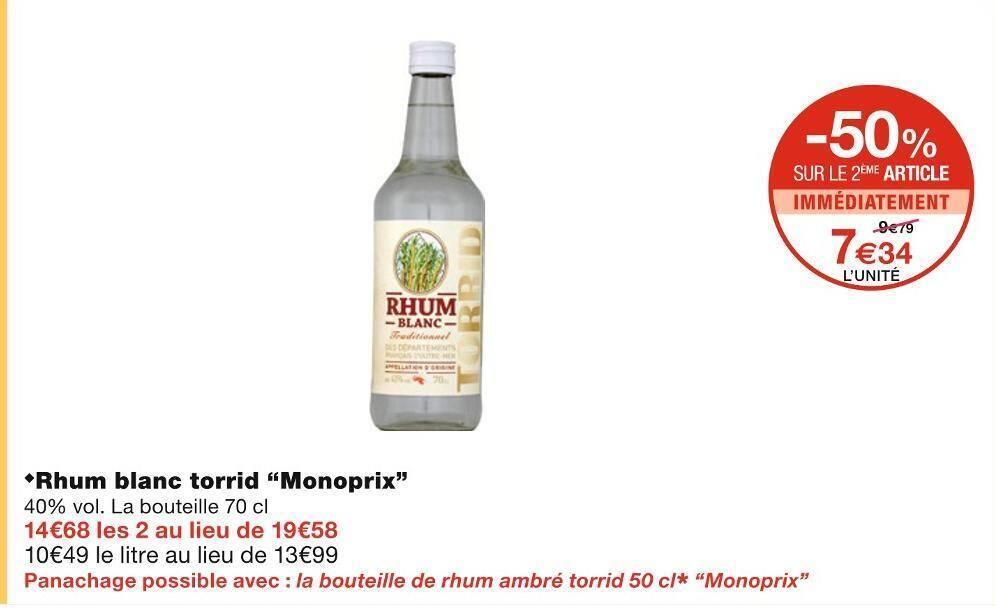 Monoprix Rhum blanc torrid