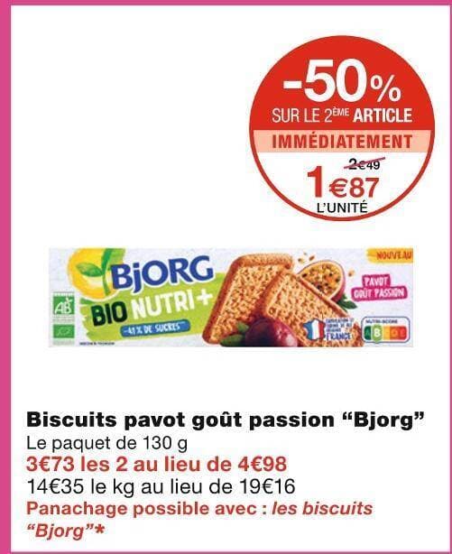 Bjorg Biscuits pavot goût passion