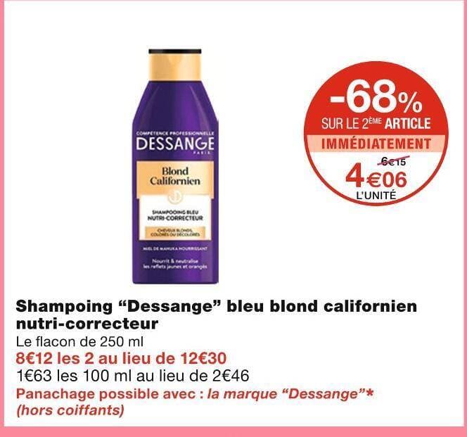 Dessange Shampoing bleu blond californien nutri-correcteur