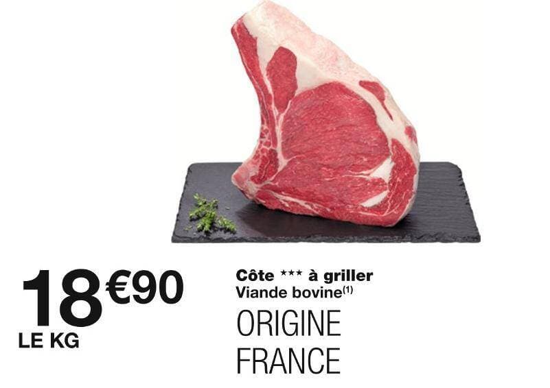 Côte à griller Viande bovine
