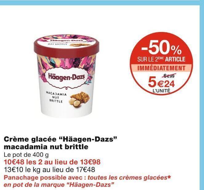 Häagen-Daz Crème glacée macadamia nut brittle