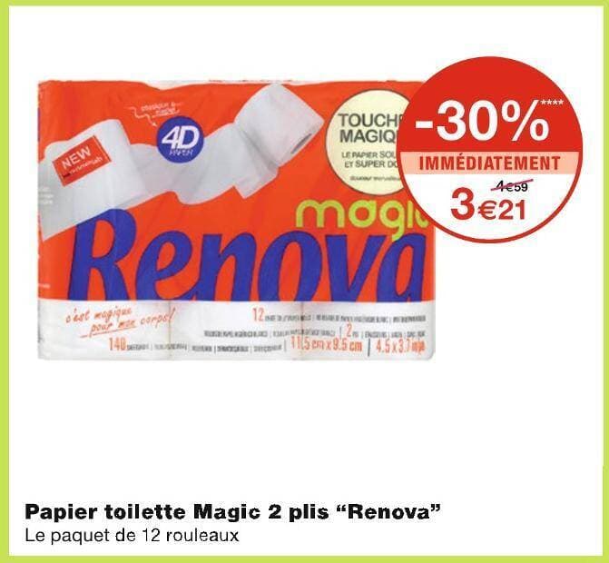Renova Papier toilette Magic 2 plis