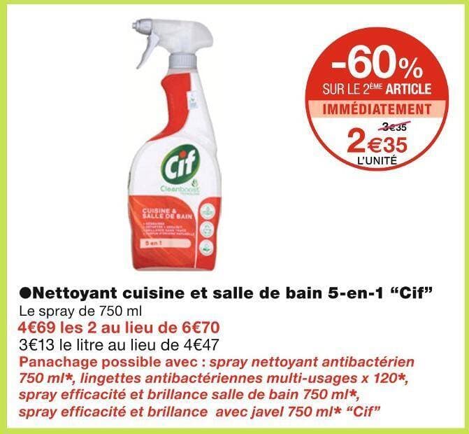 Cif Nettoyant cuisine et salle de bain 5-en-1