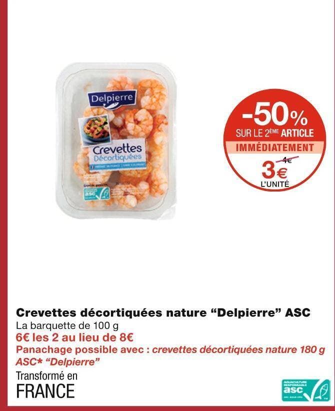 Delpierre Crevettes décortiquées nature ASC