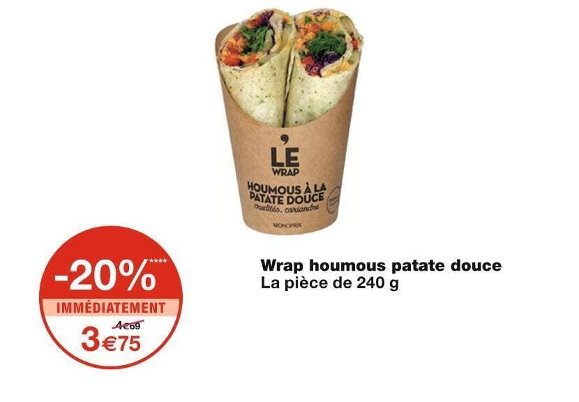 MONOPRIX Wrap houmous patate douce